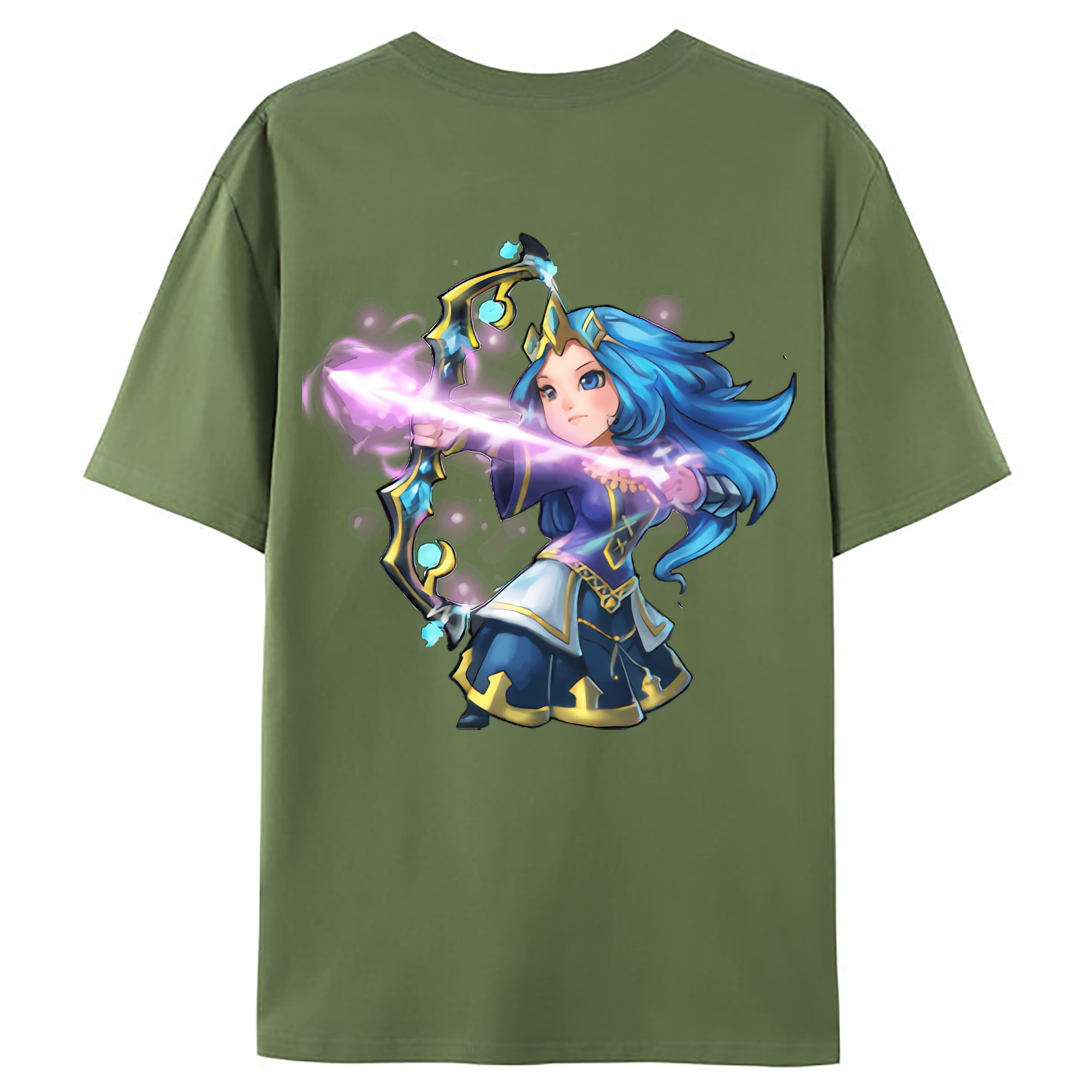 （画像用） リーグ・オブ・レジェンド League of Legends LOL 綿100％ メンズ半袖Tシャツ（バックプリント） 通気性
